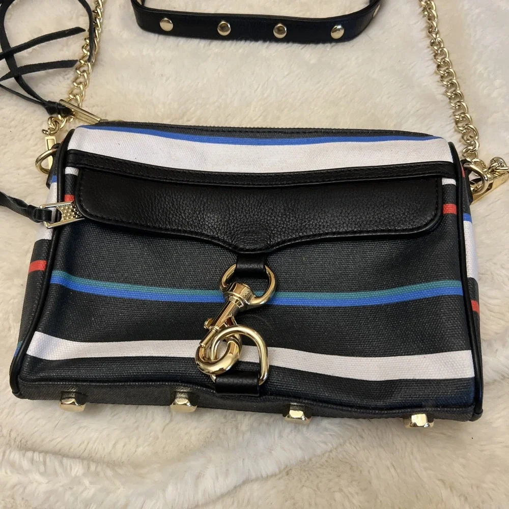 Rebecca Minkoff Mini MAC Tri‑Color Leather Studded Crossbody Bag